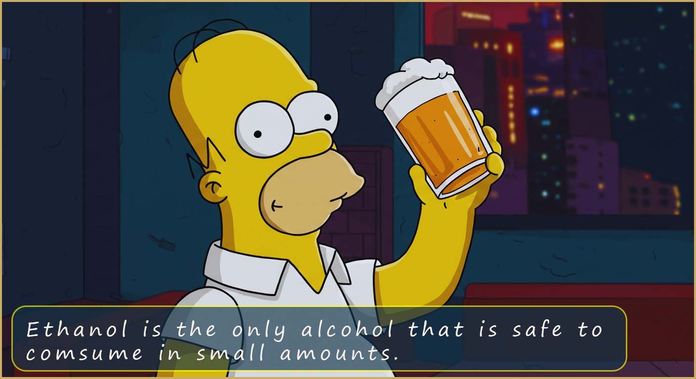 Homer Simpson drinking beer.